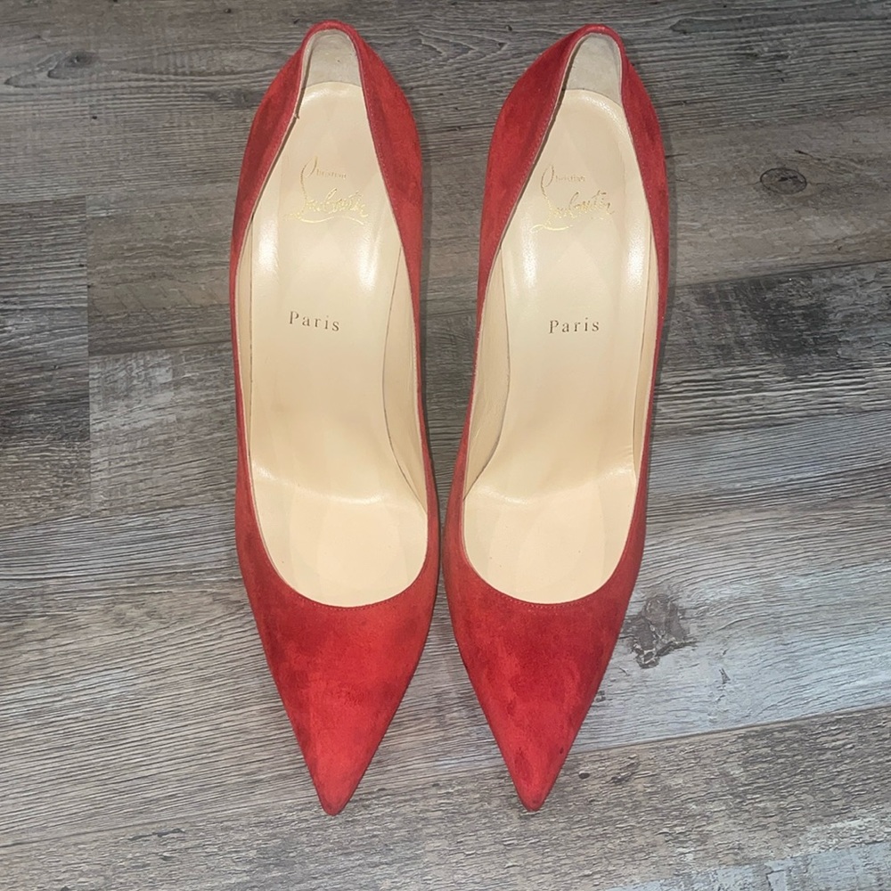 Christian Louboutin Decoltish Red Suede 100 mm